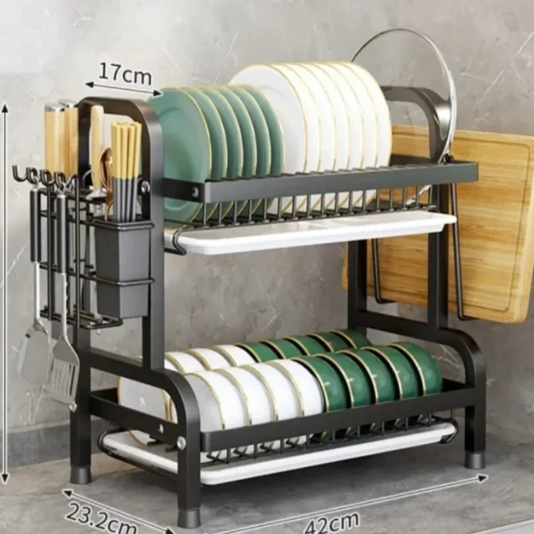 2 Layer Advanced Black Dish Rack